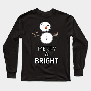 Merry & Bright Snowman Long Sleeve T-Shirt